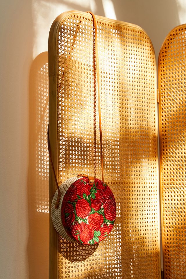 Folk Fortune Rose Round Rattan Bag #1