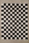 Checkerboard Woven Shag Rag Rug