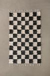 Checkerboard Woven Shag Rag Rug