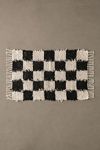 Checkerboard Woven Shag Rag Rug