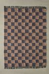 Checkerboard Woven Shag Rag Rug