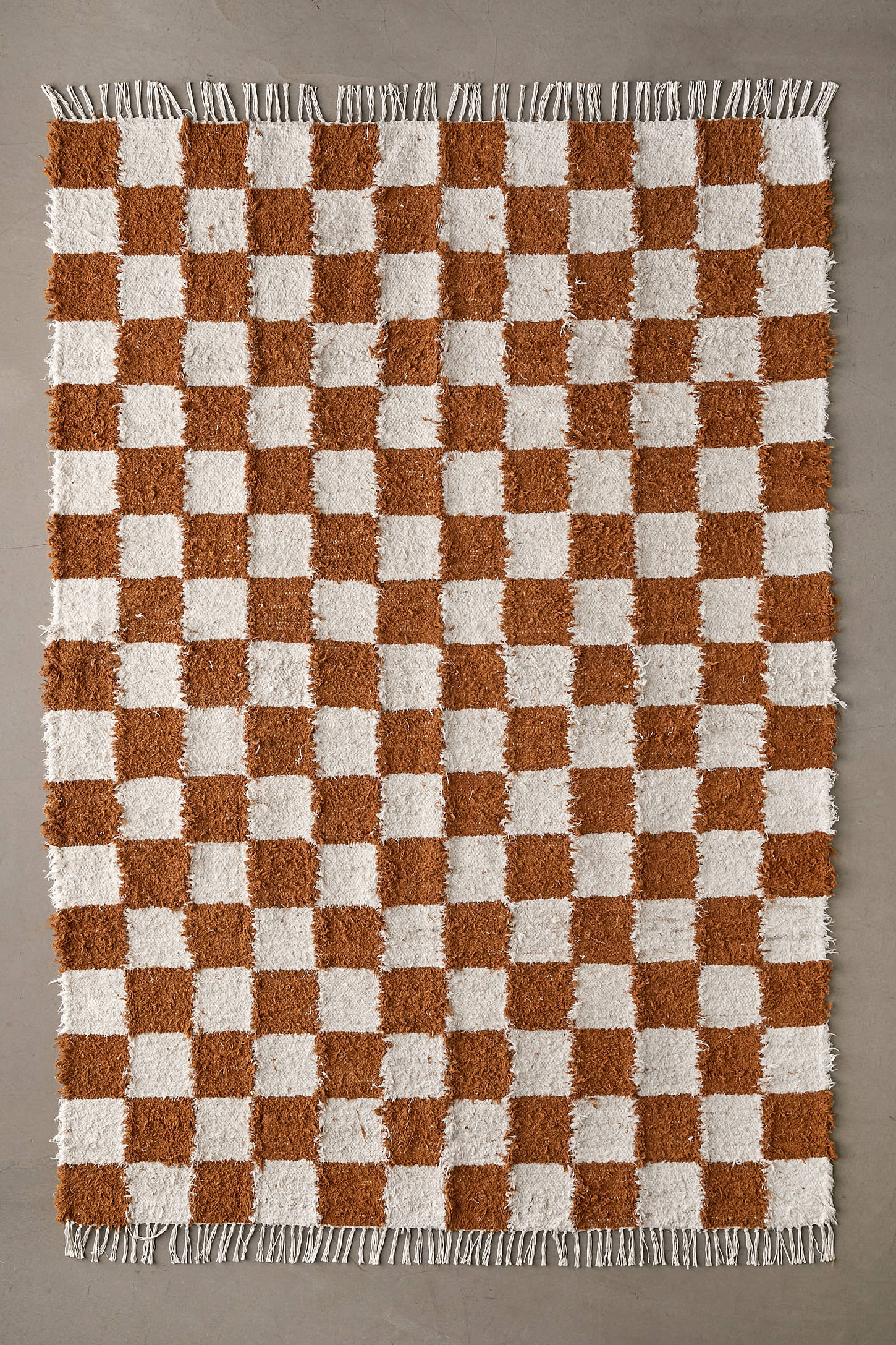 checkered rug home detail