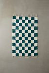 Checkerboard Woven Shag Rag Rug