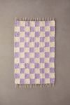 Checkerboard Woven Shag Rag Rug