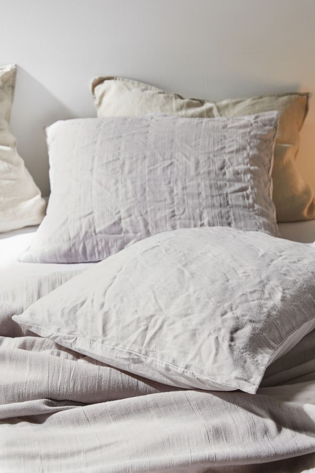 Palmer Linen Blend Grid-Ruched Sham Set #1