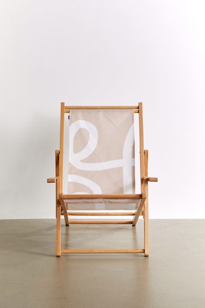 almostmakesperfect For Deny Beige Squiggle Outdoor Folding Chair