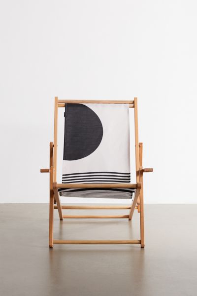 TMSbyNight For Deny Woodblock Art Mid Century Illustration Outdoor Folding Chair