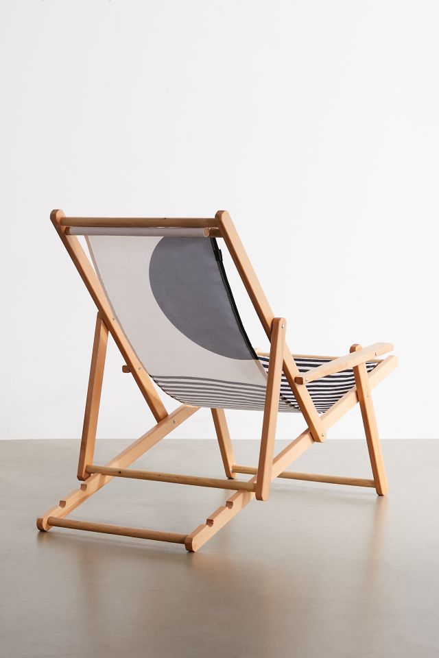 TMSbyNight For Deny Woodblock Art Mid Century Illustration Outdoor Folding Chair #2
