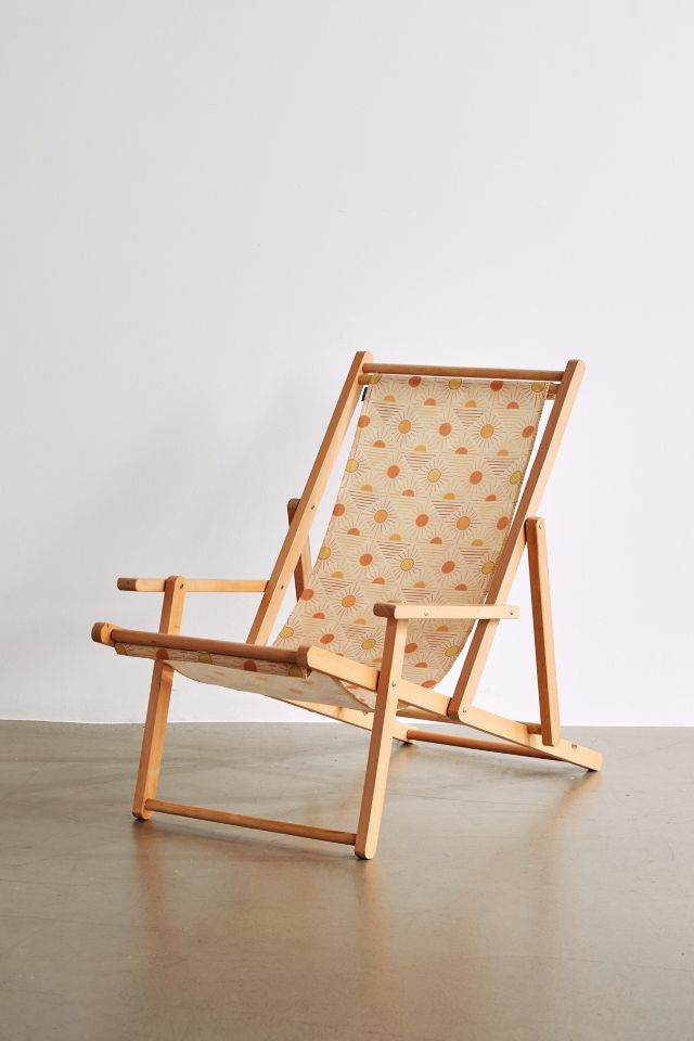 Deny UO Exclusive Yellow Geo Sun Outdoor Folding Chair #1