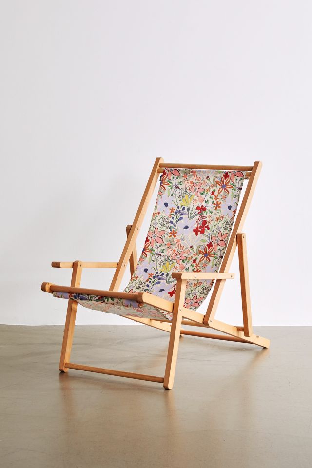 Deny UO Exclusive Sylvie Light Floral Outdoor Folding Chair #1