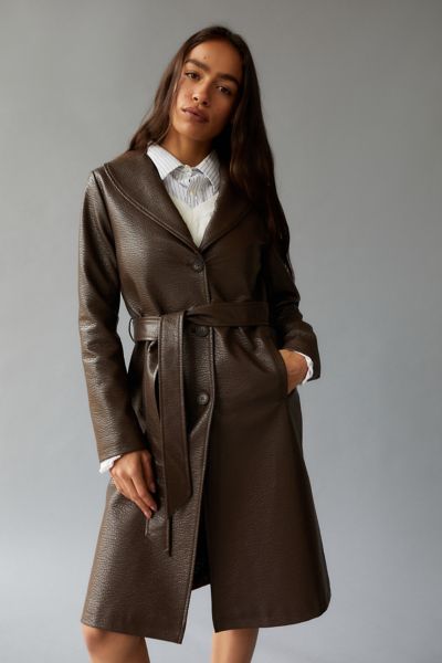 leather trench with fur