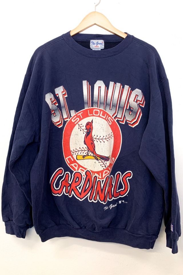 CustomCat St.Louis Cardinals Retro 90's Vintage MLB Crewneck Sweatshirt Black / XL