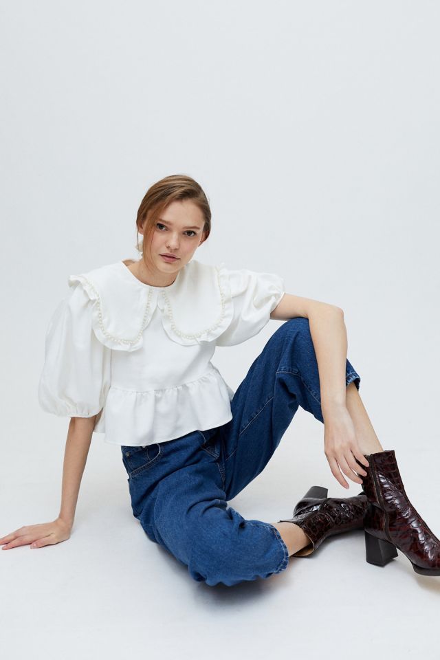 Sister Jane Pen And Pearl Blouse | Urban Outfitters