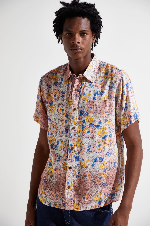 Raga Man Floral Dye Button-Down Shirt | Urban Outfitters