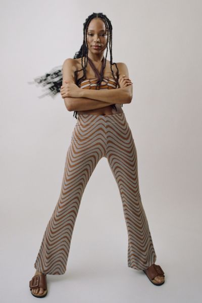 Urban Outfitters Uo Bryn Pull On Flare Pant In Light Brown