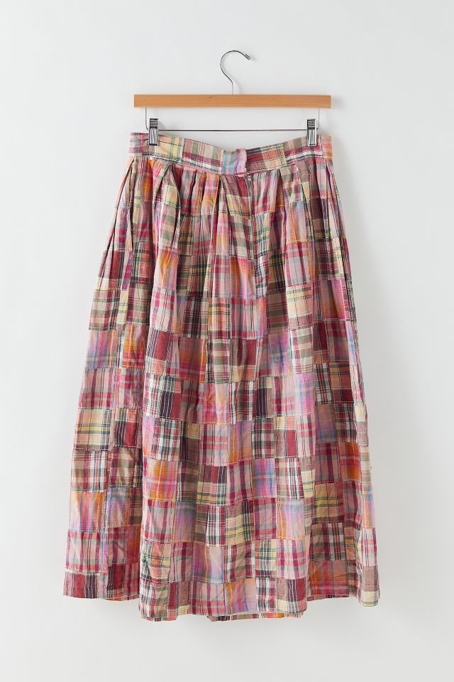 Vintage Polo Ralph Lauren Washed Plaid Midi Skirt #1