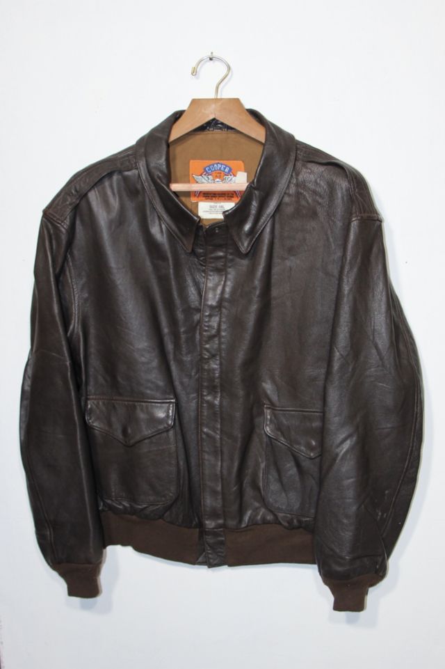 Vintage Authentic Cooper Epulet Leather Flight Jacket 