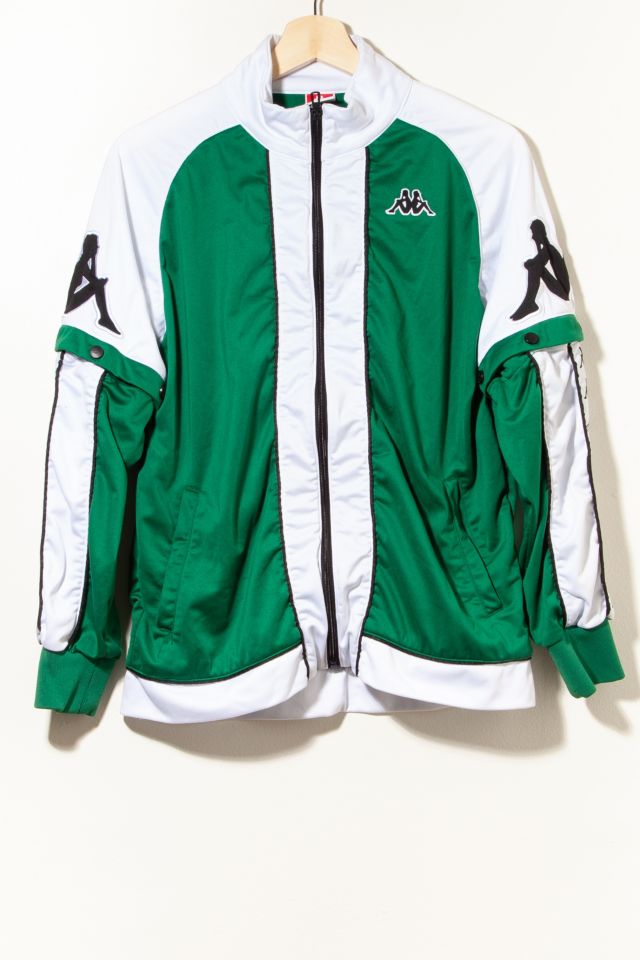 arkitekt Sindsro Specialist Vintage Kappa Track Jacket Snap Sleeves Green and White | Urban Outfitters