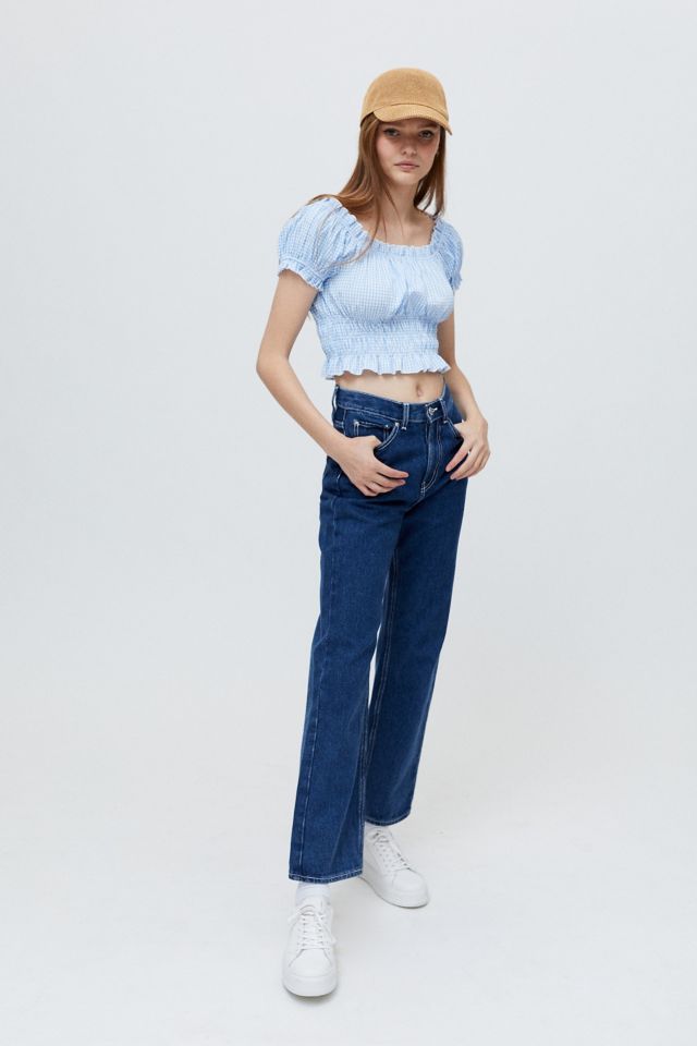Lisa Says Gah Marta Smocked Cropped Top #1