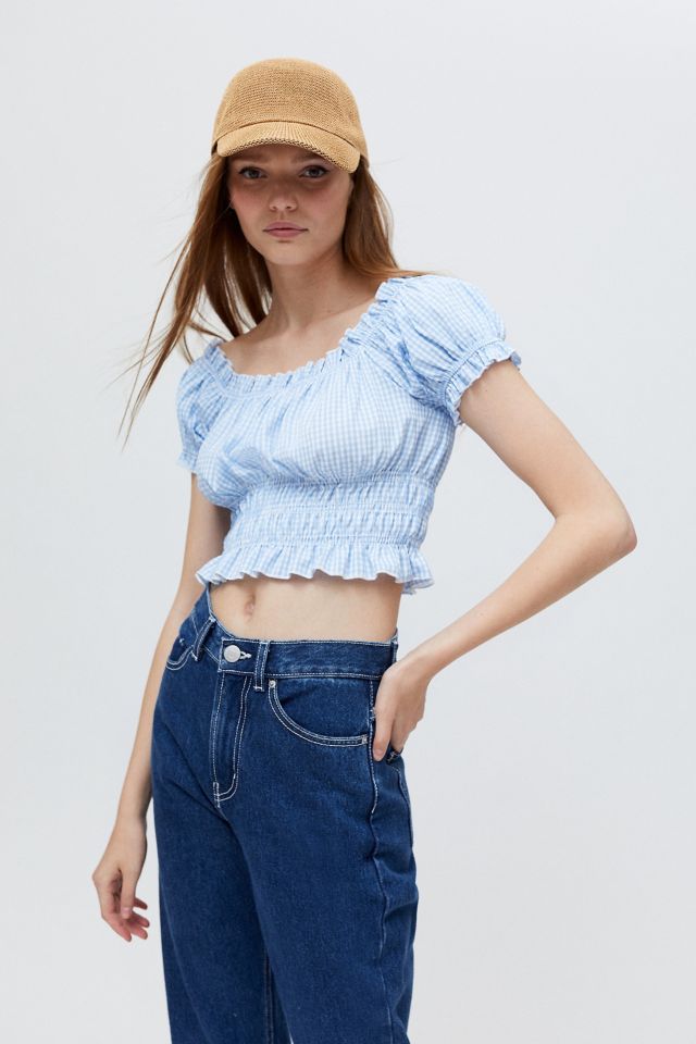 Lisa Says Gah Marta Smocked Cropped Top #3
