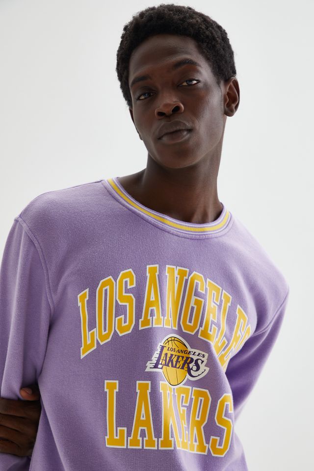 47 Brand / Men's 2021-22 City Edition Los Angeles Lakers Purple Headline  Crewneck Sweatshirt