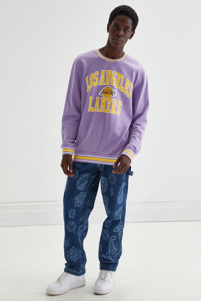 Los Angeles Lakers Tipped Crew Neck Sweatshirt | Urban Outfitters