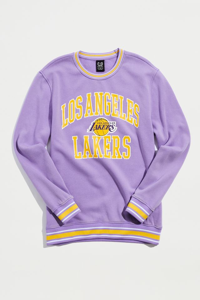 Los Angeles Lakers Tipped Crew Neck Sweatshirt | Urban Outfitters