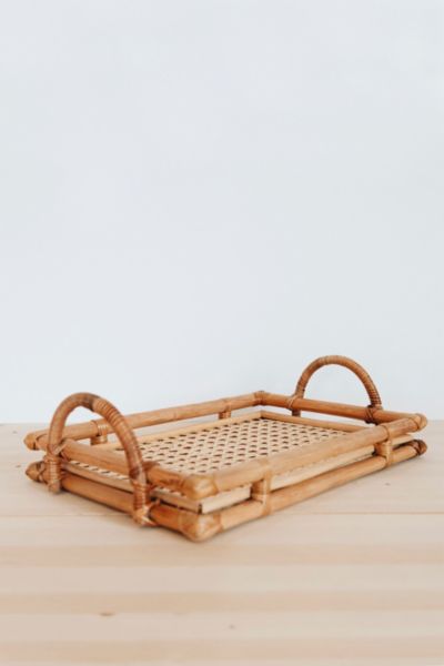Shop Connected Goods Rattan Tray In Neutral At Urban Outfitters