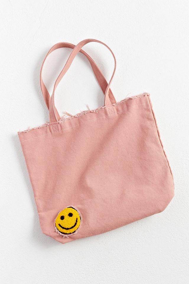UO Smile Patch Distressed Canvas Tote Bag #1