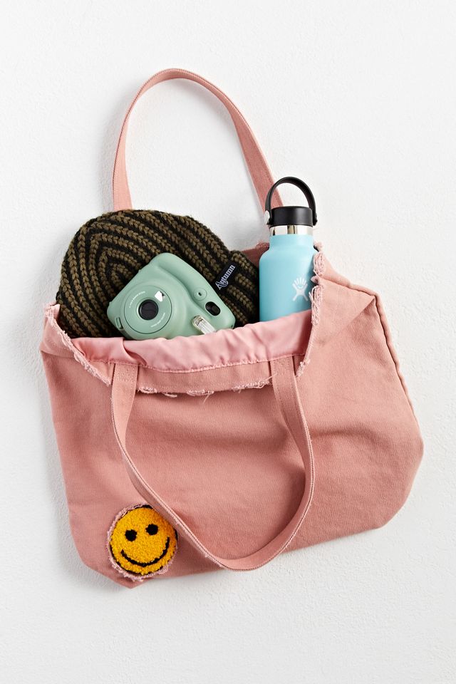 UO Smile Patch Distressed Canvas Tote Bag #4