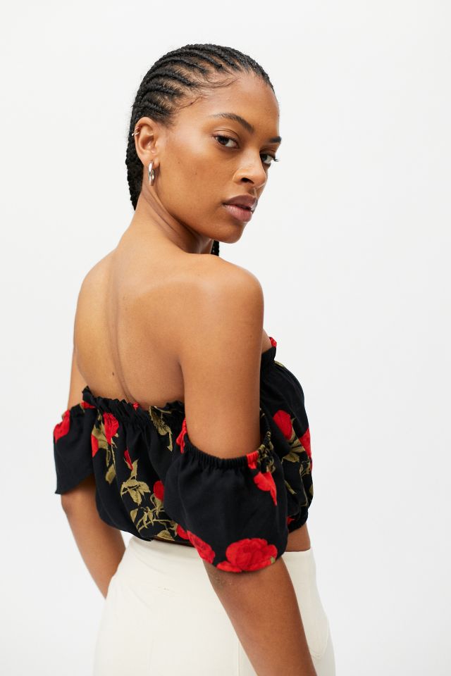Urban Renewal Recycled Floral Off-The-Shoulder Top #1