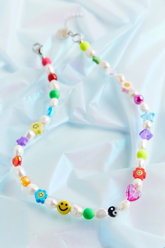 Blackcurrant Pop The NNENNA Rainbow Pearl Charm Choker Necklace #1