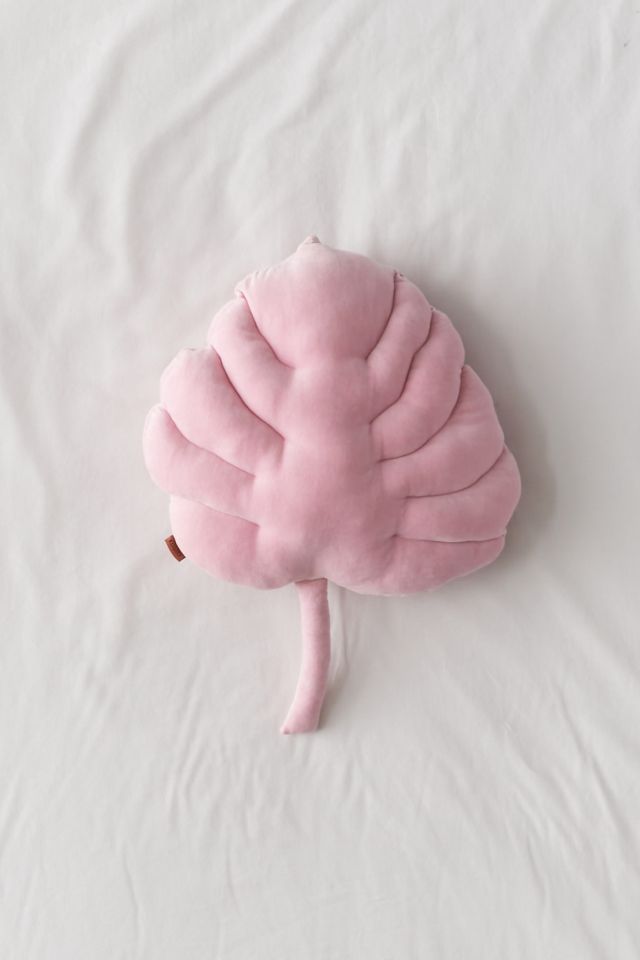 Kip&Co Pink Parfait Velvet Monstera Throw Pillow #1