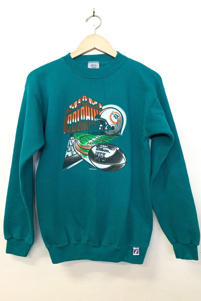 Miami Dolphins Crest Crewneck  Retro Miami Dolphins Sweatshirt