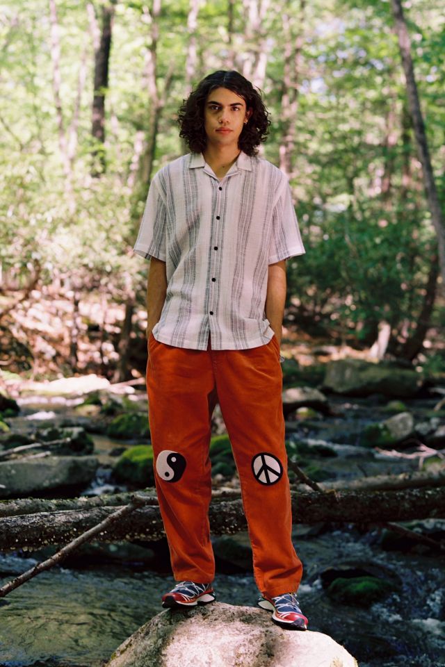 Pantalon de Plage en Velours Côtelé Brodé UO #1