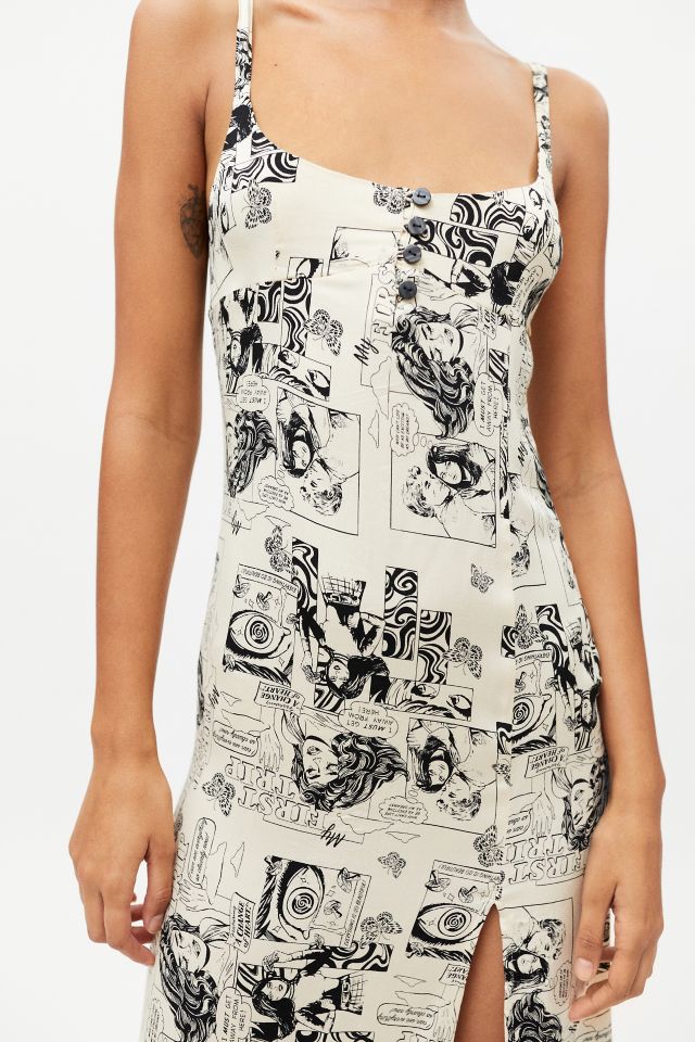 Robe Fourreau Mi-Longue Fendue Tiera UO #2