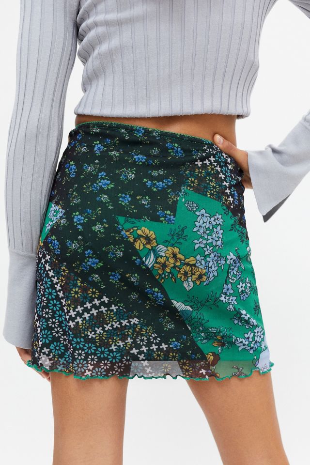 UO Printed Mesh Mini Skirt #1
