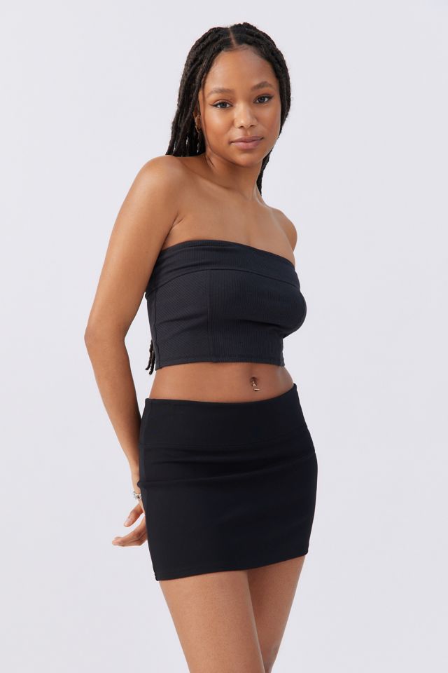 Black mini skirt and crop top best sale