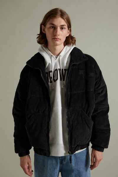 Corduroy puffer hotsell jacket black