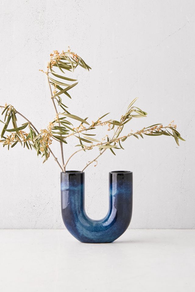 U-Shaped Reactive Ceramic Vase #1
