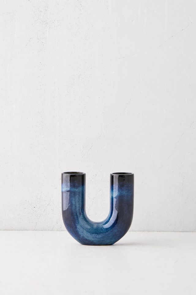 U-Shaped Reactive Ceramic Vase #2