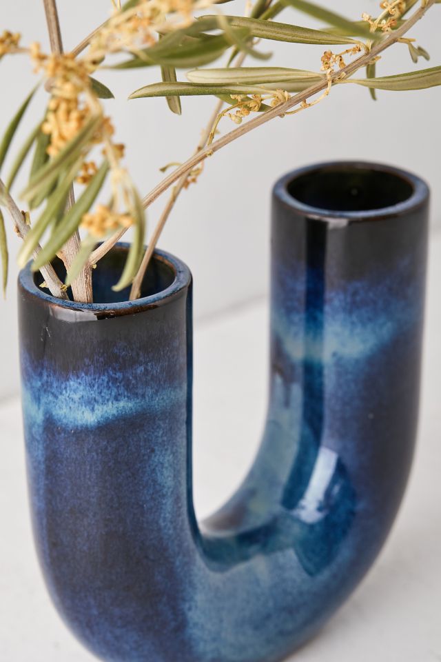 U-Shaped Reactive Ceramic Vase #3