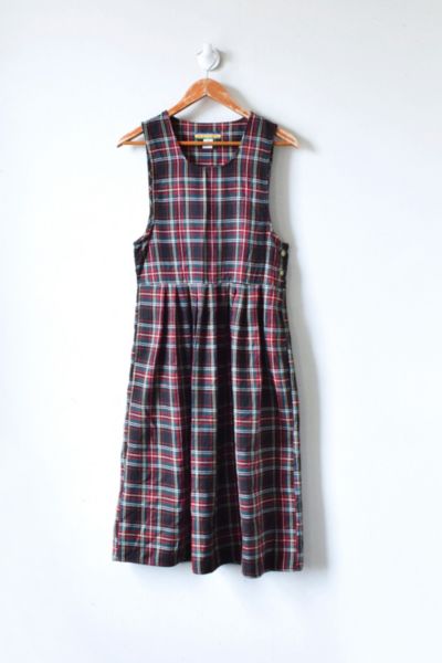 Vintage 90s Plaid Pinafore Dress | Urban Outfitters