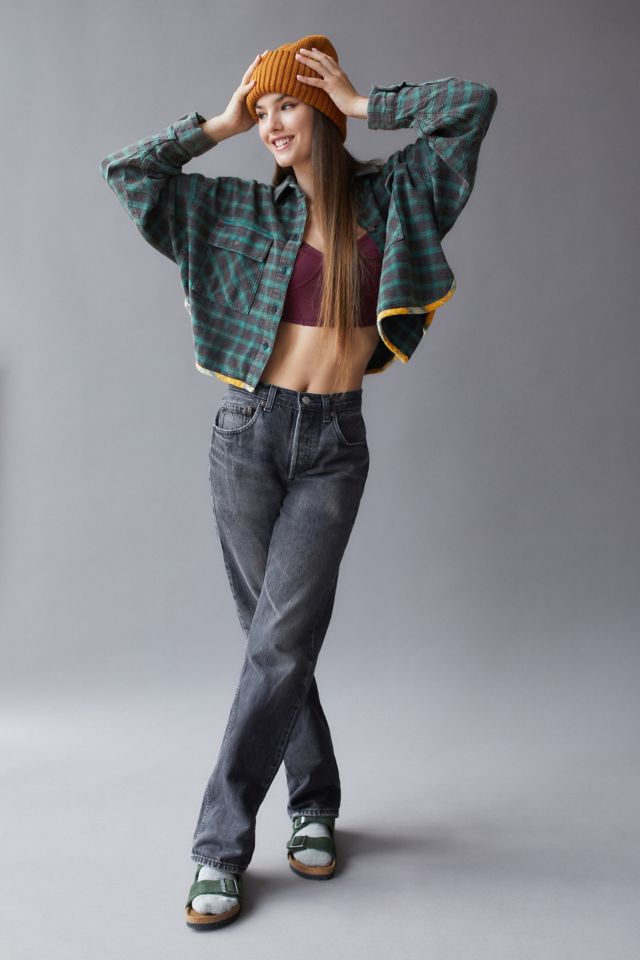 BDG + Caleb Cropped Flannel Shirt