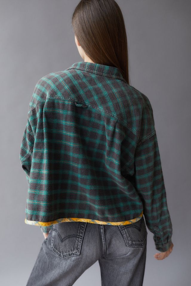 BDG Caleb Cropped Flannel Shirt