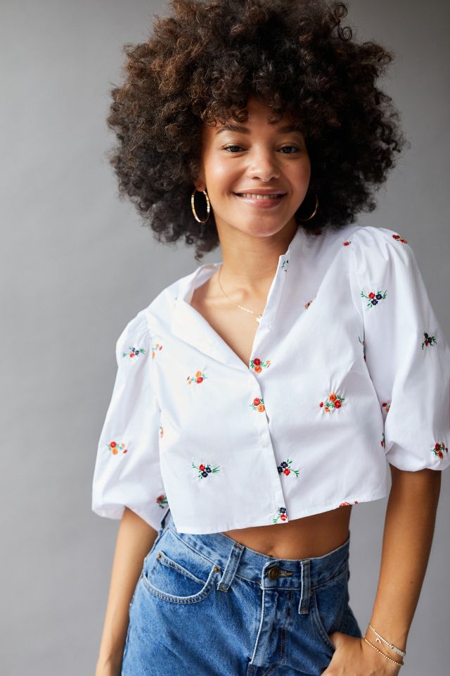 Glamorous Floral Ditsy Button Down Top Urban Outfitters