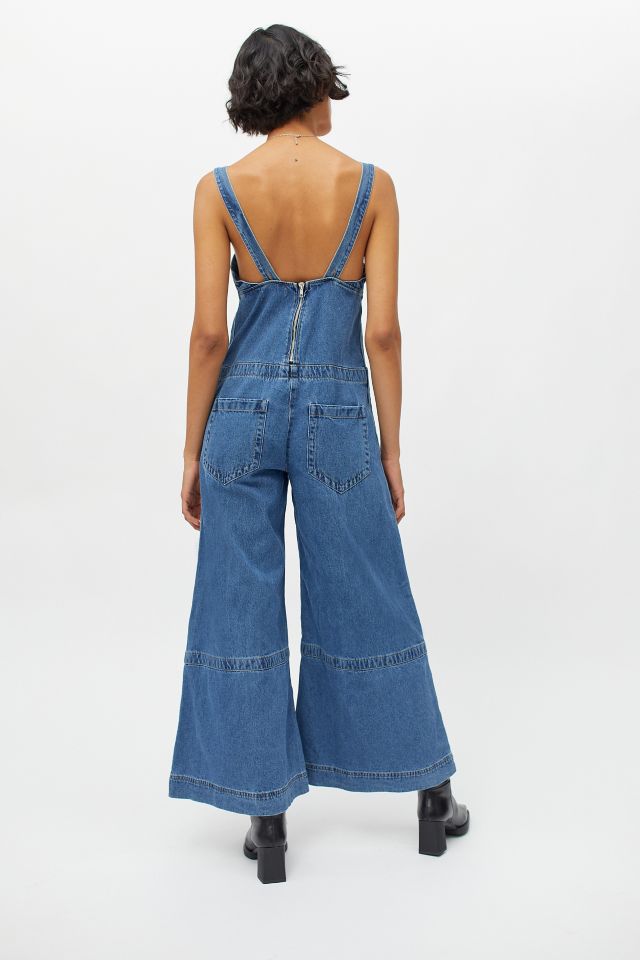 Combinaison Jambe Large en Denim UO Penny #1