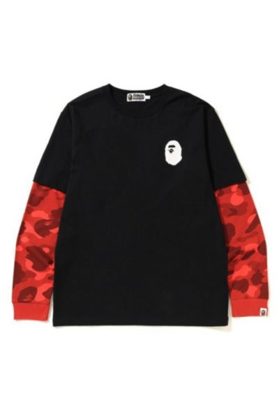 BAPE Color Camo Ape Head Layered Long Sleeve Tee | Urban Outfitters