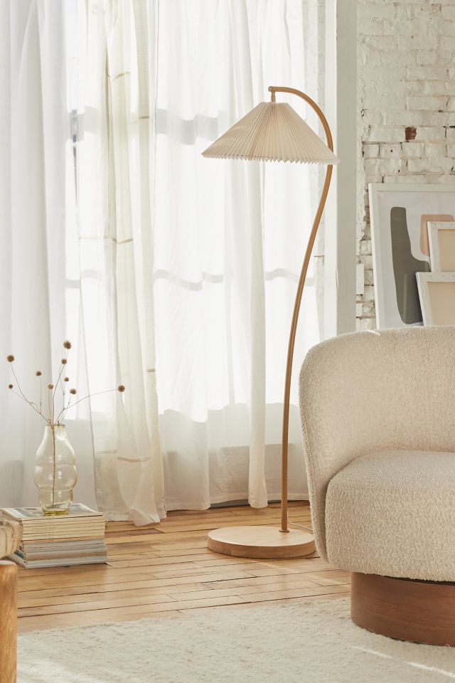 Pleated lamp deals shade floor lamp