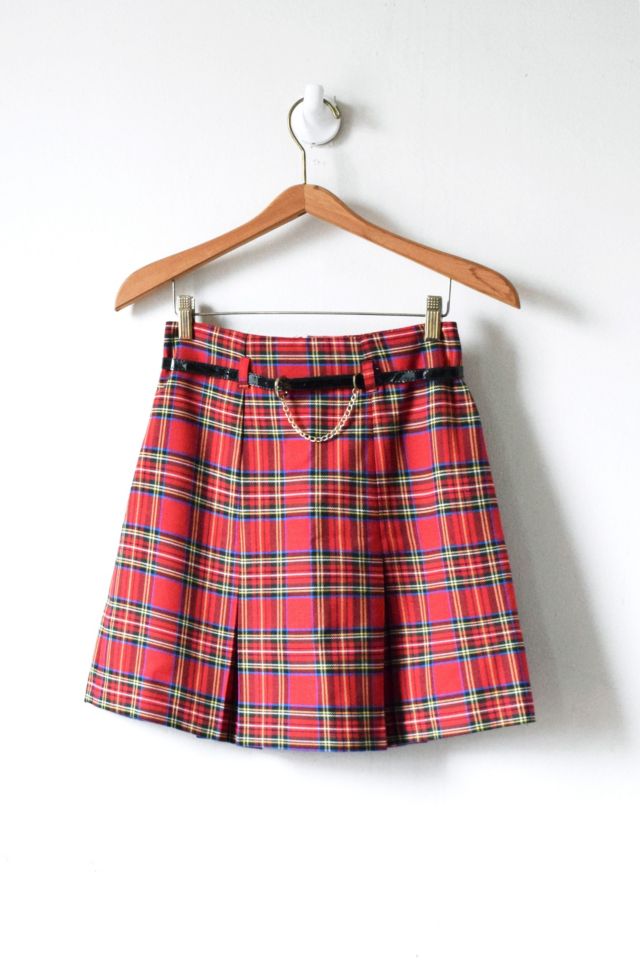 Vintage 90s Plaid Pleated Mini Skirt | Urban Outfitters